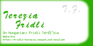 terezia fridli business card